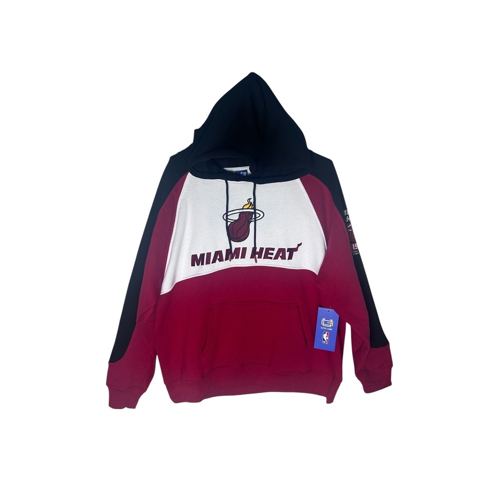 Ultra Game NBA Miami Heat We Will Rock You PO Hoodie Mens Large Red VHMI317F NWT